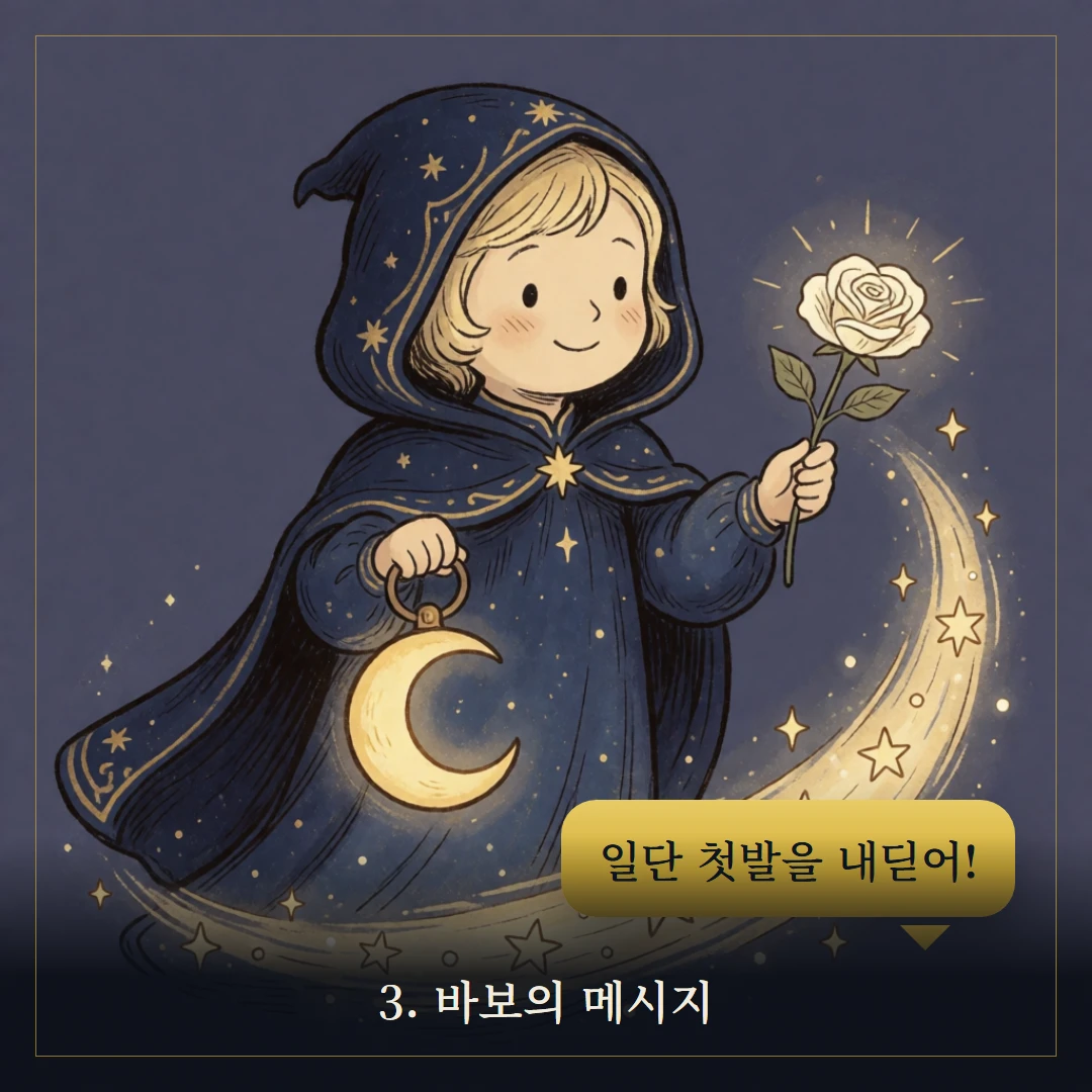 바보(The Fool) 웹툰 3컷 — 카드의 메시지