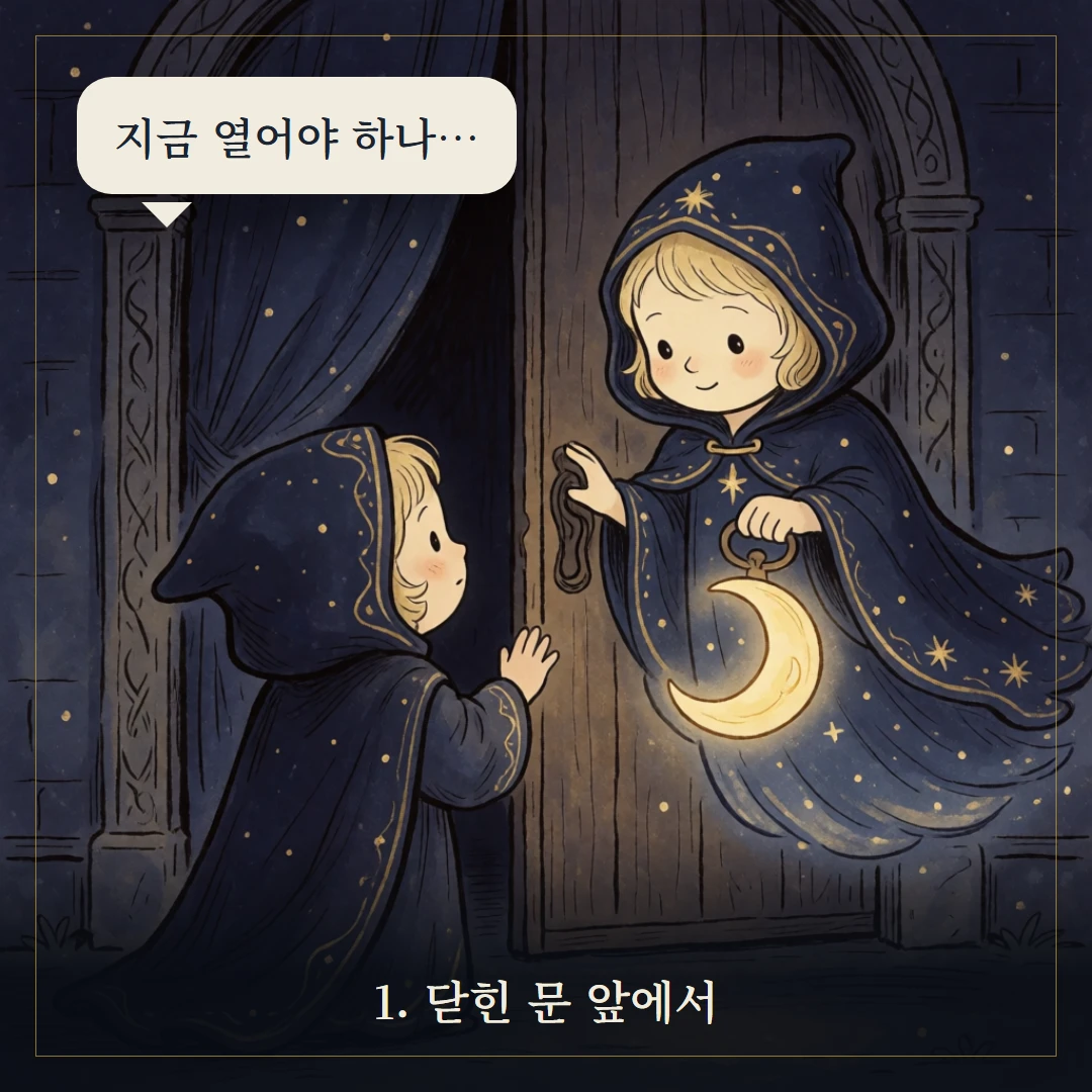 여사제(The High Priestess) 웹툰 1컷 — 갈림길 앞에서