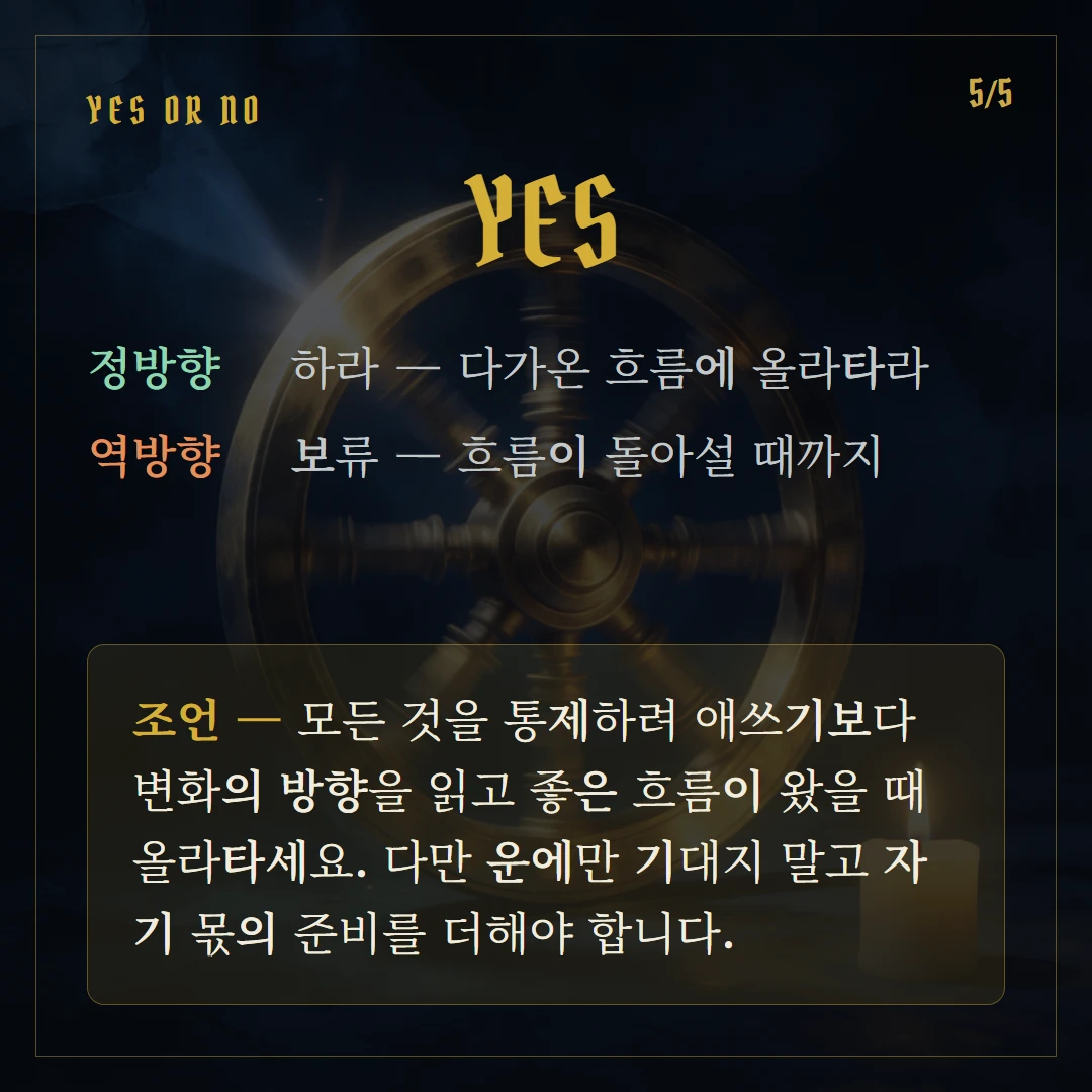 운명의 수레바퀴(Wheel of Fortune) Yes or No 직답과 조언