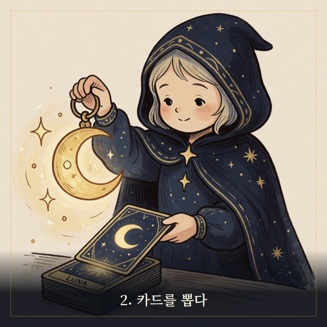 죽음(Death) 웹툰 2컷 — 카드를 뽑다