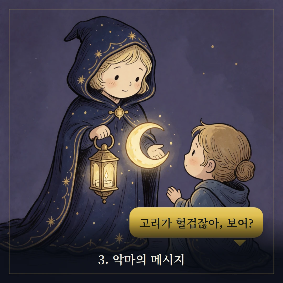 악마(The Devil) 웹툰 3컷 — 카드의 메시지