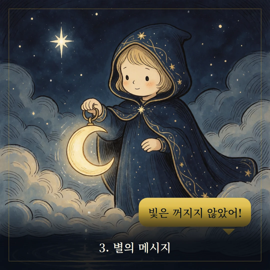 별(The Star) 웹툰 3컷 — 카드의 메시지