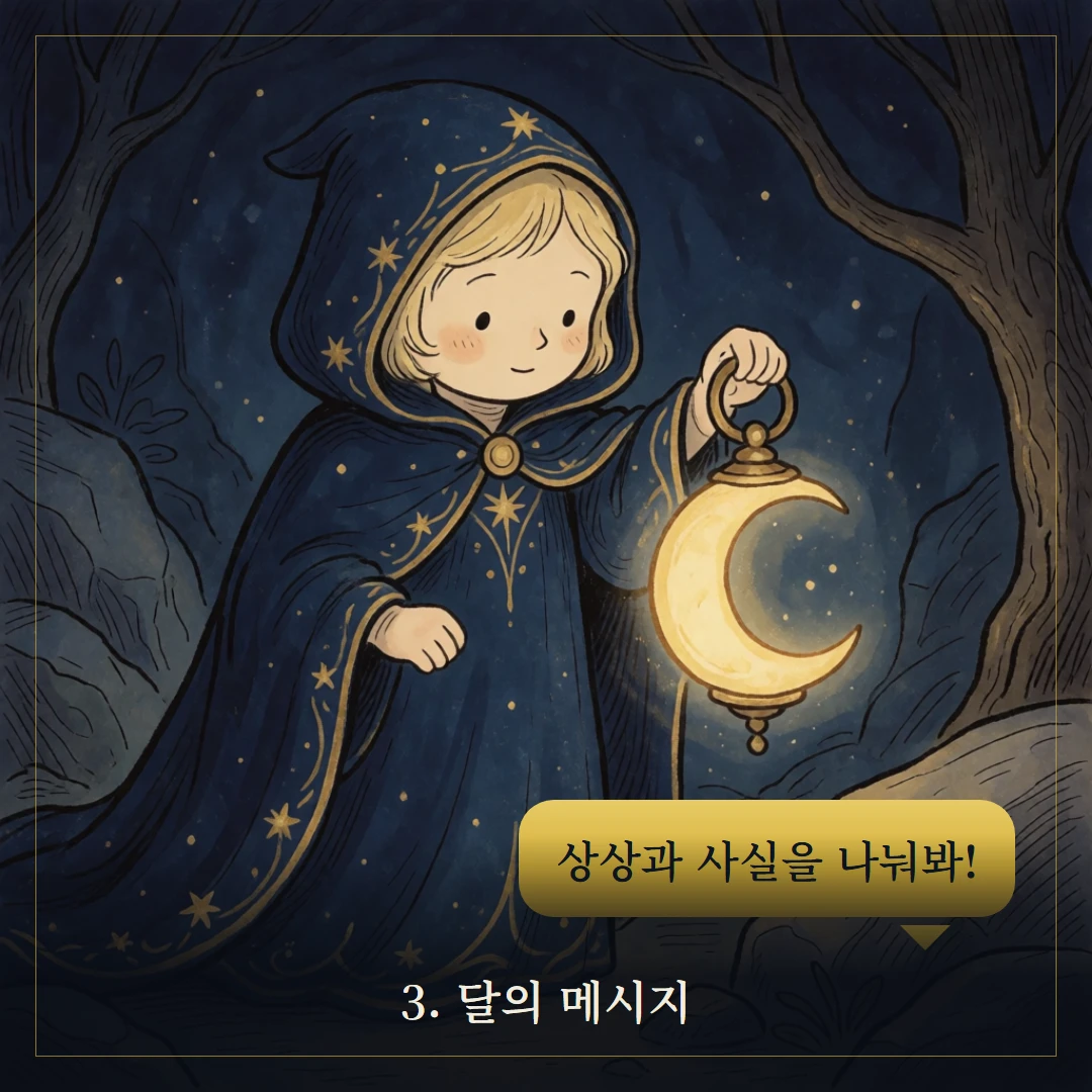 달(The Moon) 웹툰 3컷 — 카드의 메시지