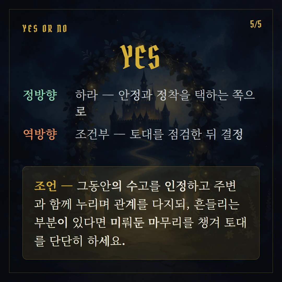 완드 4(Four of Wands) Yes or No 직답과 조언