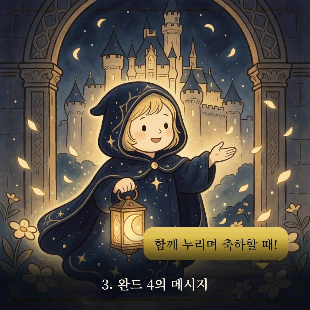완드 4(Four of Wands) 웹툰 3컷 — 카드의 메시지